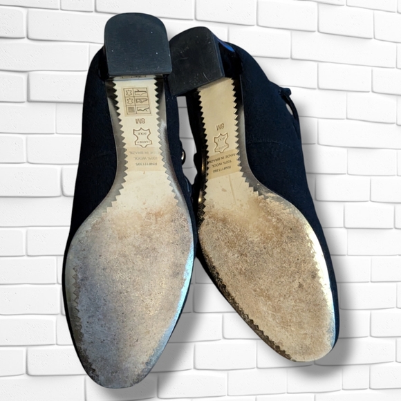 Tory Burch Marisa 40 mm Strappy Pumps Military Gold Buttons Royal Navy Size 8 - Picture 10 of 10